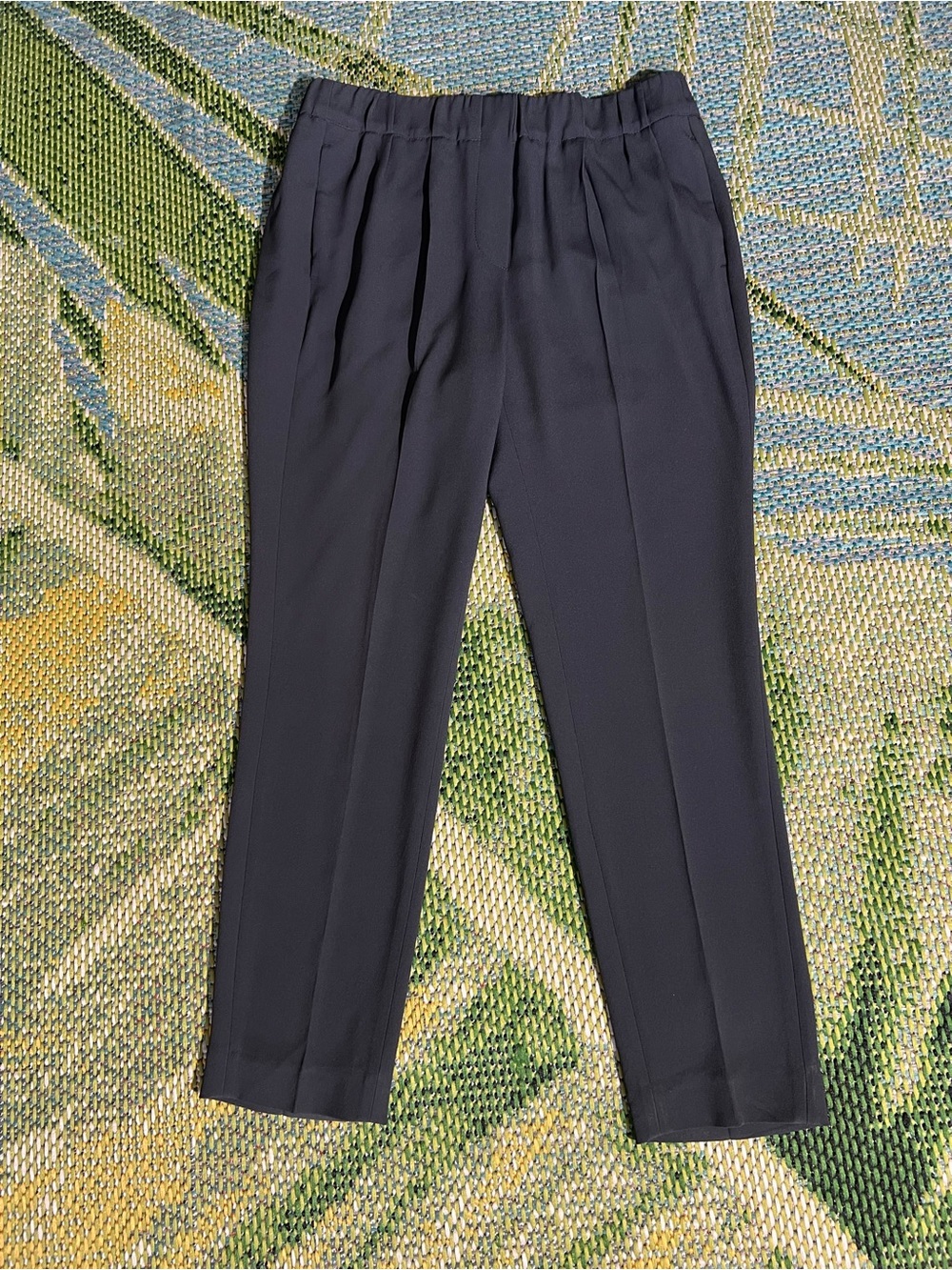 Brunello Cucinelli Black Silk Blend Cropped Pants